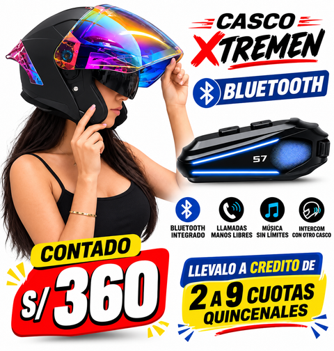 CASCO KT817 OPEN FACE NEGRO MATE ROSA+BLUETOOTH