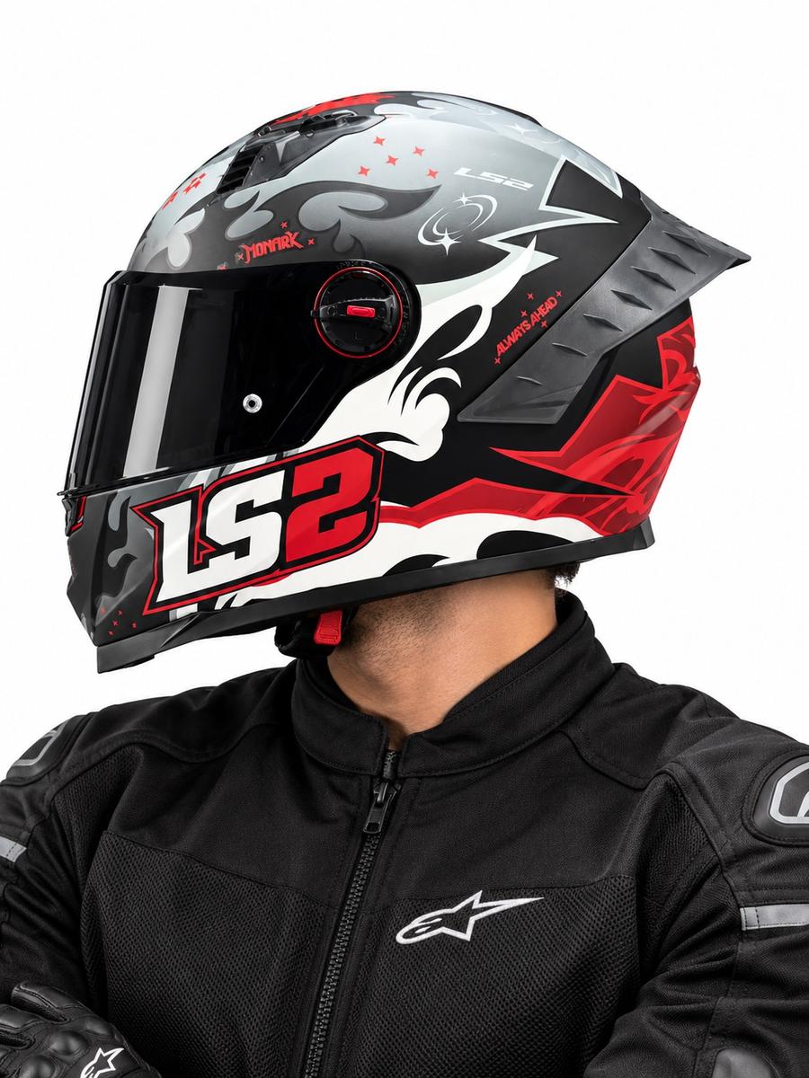CASCO COSMOS MONARK NEGRO MATE ROJO