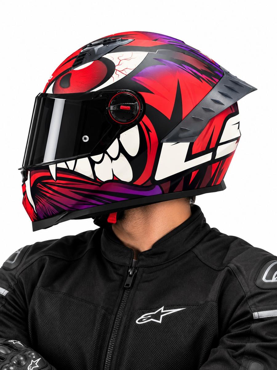 CASCO COSMOS HUNTER NEGRO ROJO