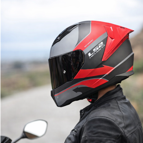 CASCO FF810 VISION GRIS MATE ROJO