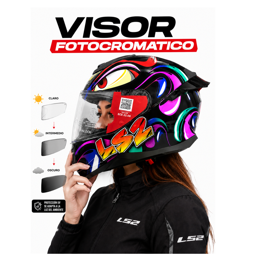 CASCO FF802 FLASH MUTANT NEGRO CON VISOR FOTOCROMATICO