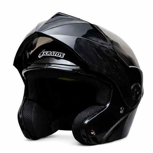 CASCO KRATOZ ABATIBLE K30 NEGRO BRILLO