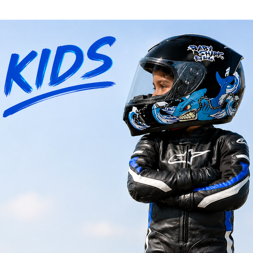 CASCO XKUDO 357 KID SHARKY N/AZUL 