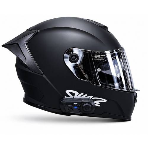 CASCO SHAFTH 502 NEGRO PLATA +BLUETHO