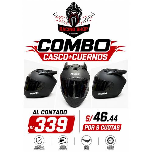 CASCO INTEGRAL COM CUERNO